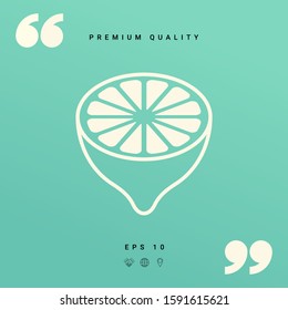 Lemon half, fruit cross-section - icon