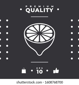 Lemon half, fruit cross-section - icon