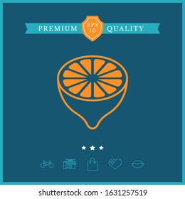 Lemon half, fruit cross-section - icon