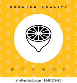 Medio limón, sección transversal de fruta - icono