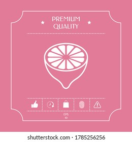 Lemon half, fruit cross-section - icon