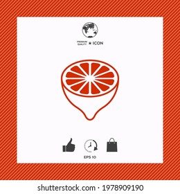 Lemon half, fruit cross-section - icon. Signs and symbols for your design