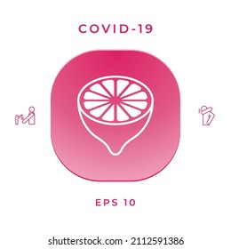 Lemon half, fruit cross-section - icon. Signs and symbols for your design