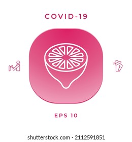 Lemon half, fruit cross-section - line icon. Signs and symbols for your design