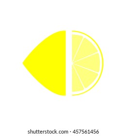 Lemon halves colored icon
