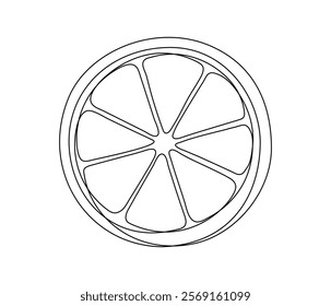 Lemon halves isolated on white background. Simple citrus silhouette. Hand drawn lemon outline. Vector illustration