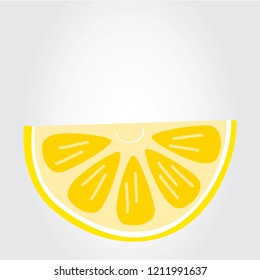 Lemon hand drawn vector isolated on gray background. Trendy lemon in flat style for menu design, packaging template, app, ui, logo, backdrop and web site. Creative art design, vector illustration