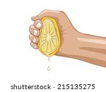 Lemon with hand vector illustration