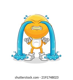 the lemon head crying illustration. character vector