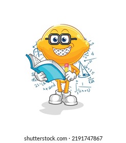 the lemon head geek cartoon. cartoon mascot vector