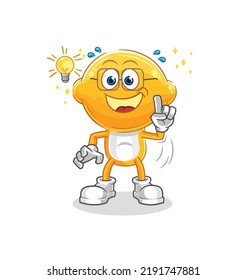 the lemon head got an idea cartoon. mascot vector