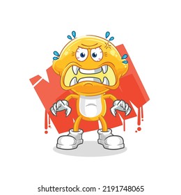 the lemon head monster vector. cartoon character
