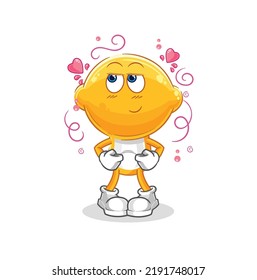 the lemon head shy vector. cartoon character