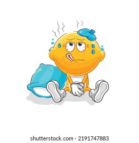 the lemon head sick vector. cartoon character