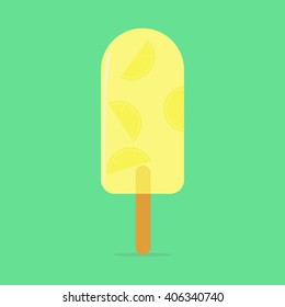 Lemon Ice Cream with frozen fruits.