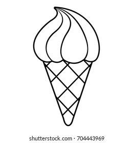 Lemon ice cream icon. Outline illustration of lemon ice cream vector icon for web