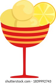 Helado de limón, ilustración, vector sobre fondo blanco