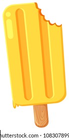 A Lemon Ice Cream on White Background illustration