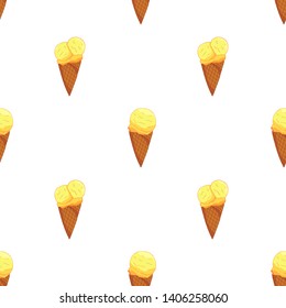 Lemon Ice cream seamless pattern