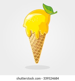 Lemon ice cream. Vector illustration