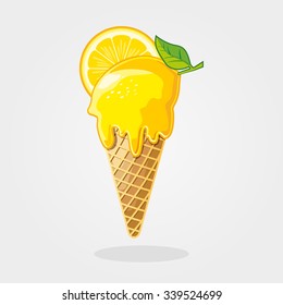 Lemon ice cream. Vector illustration