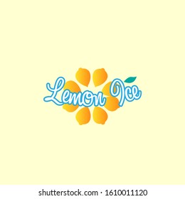 lemon ice logo icon with lemon fruit vector illustration for juice company or beverages menu
