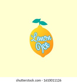 lemon ice logo icon with lemon fruit vector illustration for juice company or beverages menu