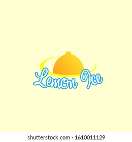 lemon ice logo icon with lemon fruit vector illustration for juice company or beverages menu