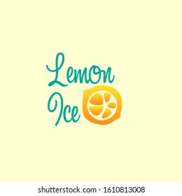 lemon ice logo icon with lemon fruit vector illustration for juice company or beverages menu