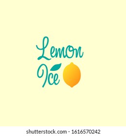 lemon ice logo icon with lemon fruit vector illustration for juice company or beverages menu