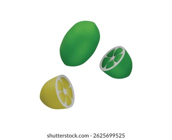  ícone de limão 3d ilustração renderizar