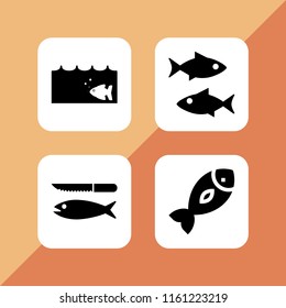 lemon icon. 4 lemon set with fish vector icons for web and mobile app