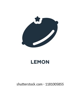 Lemon icon. Black filled vector illustration. Lemon symbol on white background. Can be used in web and mobile.