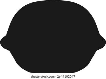 Lemon Icon in Black – Flat Design Symbol for Fruit, Citrus, and Freshness