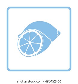 Lemon icon. Blue frame design. Vector illustration.