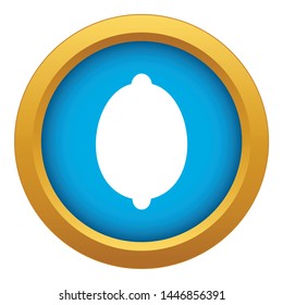 Lemon icon blue vector isolated on white background for any design