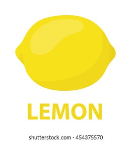 Lemon icon cartoon. Singe fruit icon from the food collection - stock vector