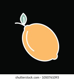 Lemon icon. Cartoon Lemon vector icon for web design isolated on black background