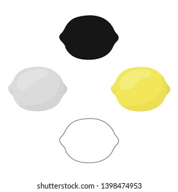 Lemon icon cartoon,black. Singe fruit icon.Singe fruit icon from the food cartoon,black.