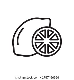 Lemon Icon Design Vector Template Illustration In Trendy Flat Style