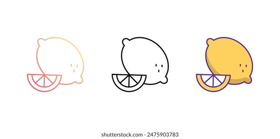 Lemon icon design with white background stock illustration