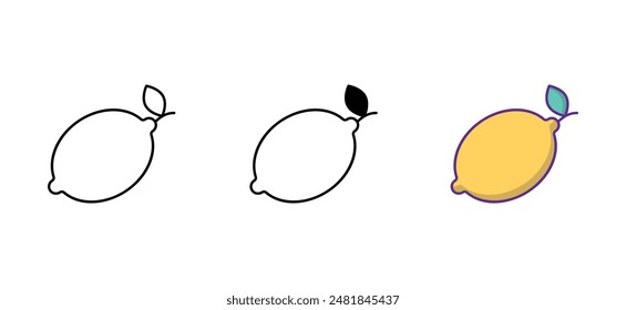 Lemon icon design with white background stock illustration