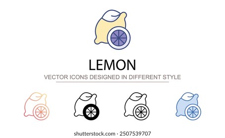 Lemon icon design with white background stock illustration