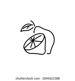 Zitronensymbol im Linienstil zum Thema Fruchtsymbol