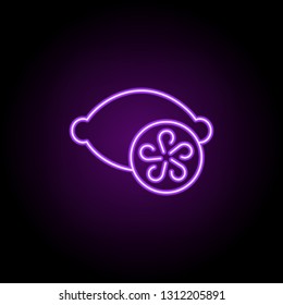lemon icon. Elements of Food and drink in neon style icons. Simple icon for websites, web design, mobile app, info graphics