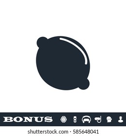 Lemon icon flat. Black pictogram on white background. Vector illustration symbol and bonus button