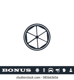 Lemon icon flat. Black pictogram on white background. Vector illustration symbol and bonus button