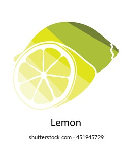 Lemon icon. Flat color design. Vector illustration.