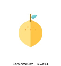 Lemon icon in flat color style. Food fruit vitamin healthy diet citrus ingredient