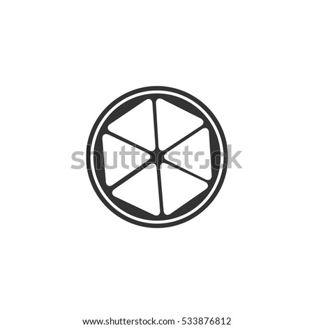 Lemon icon flat. Illustration isolated on white background. Vector grey sign symbol